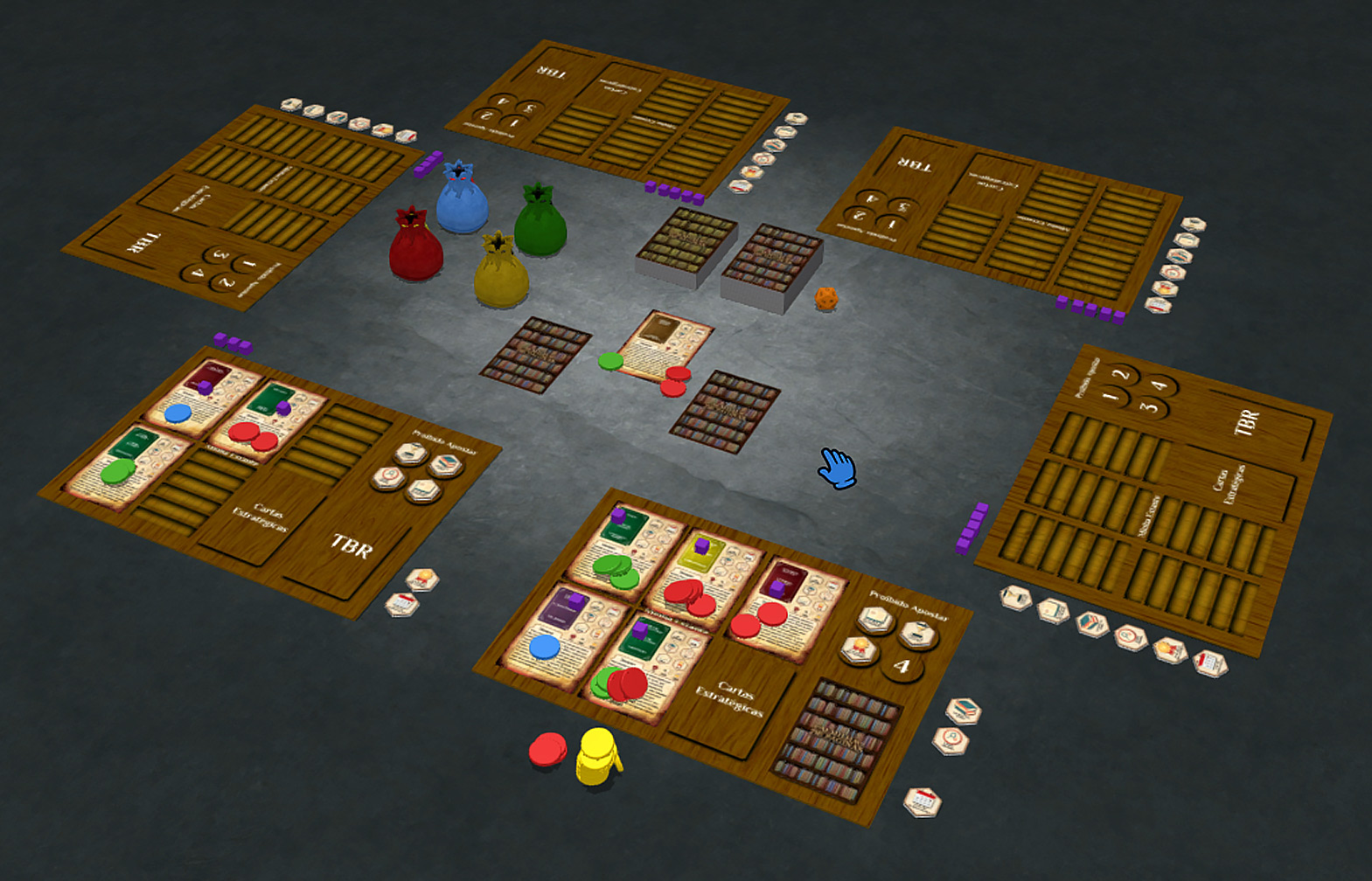 Jogo configurado na plataforma Tabletopia